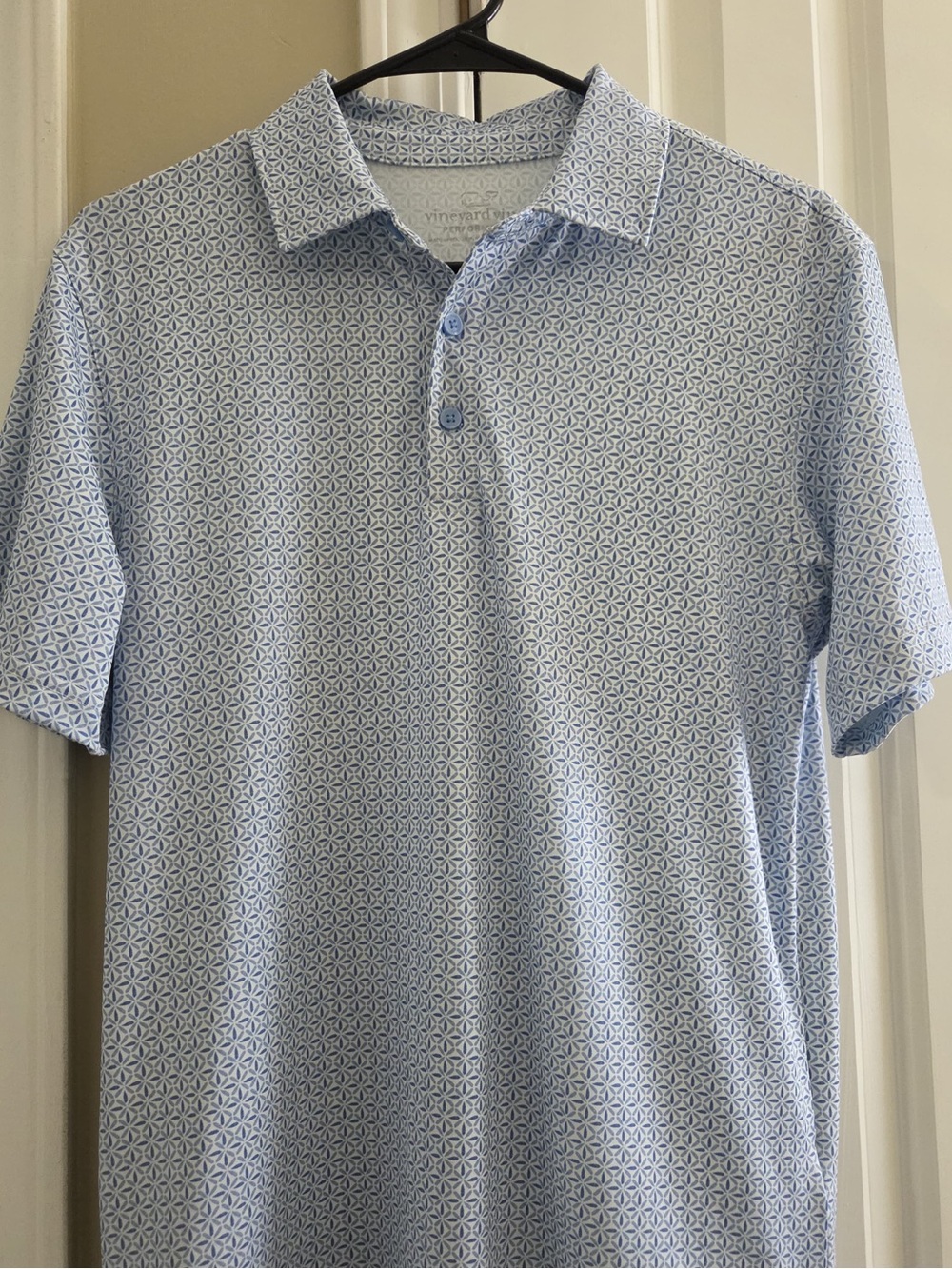 Vineyard Vines Blue Micro-Pattern Polo